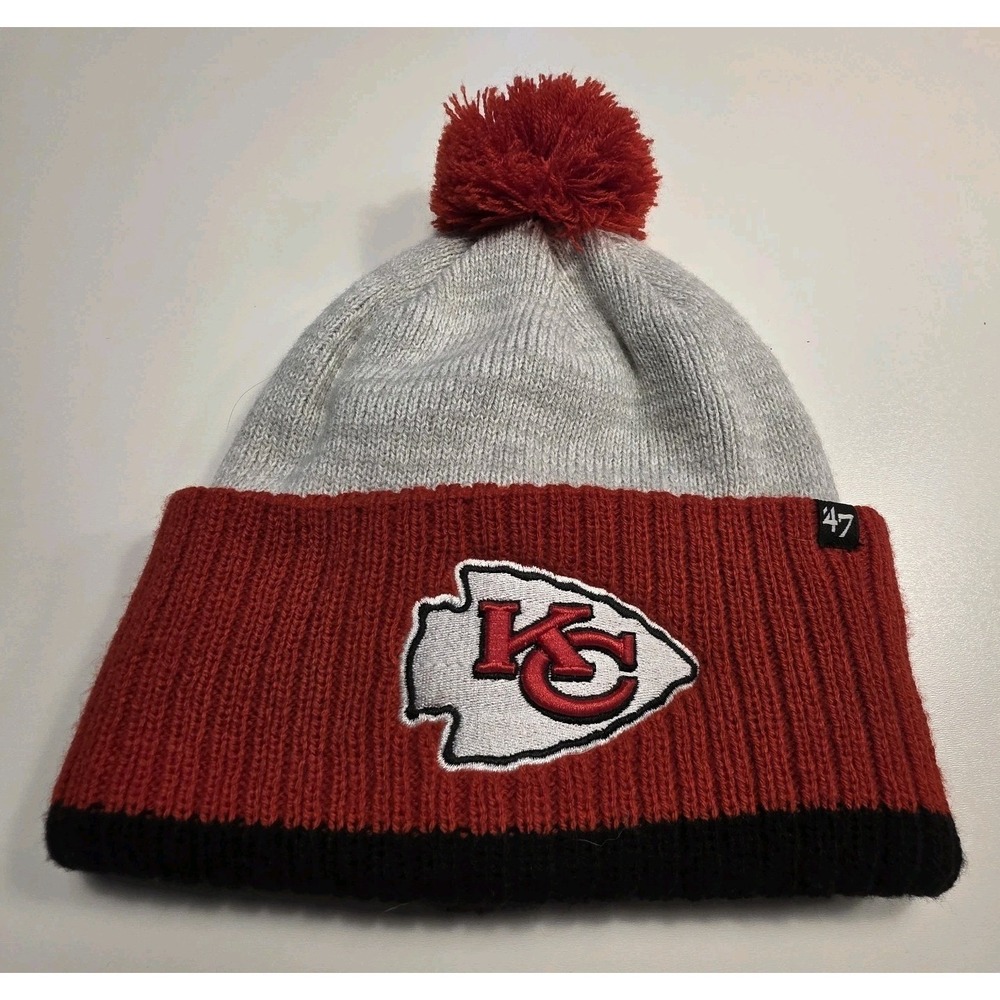'47 NFL Kansas City Chiefs Women's Cuff Knit‎ Pom Beanie One Size